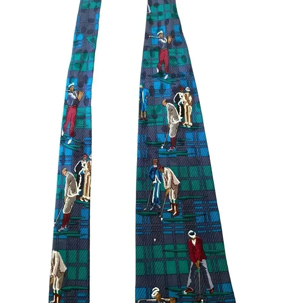 Addiction Green Hand Made 100% Silk Golf Country Club Tie